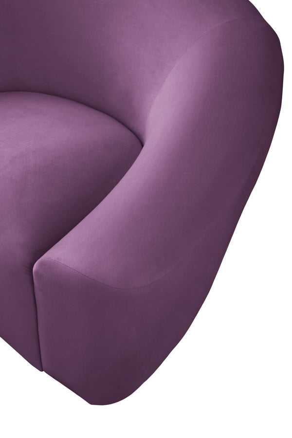 Riley Velvet / Engineered Wood / Foam Contemporary Purple Velvet Loveseat - 71" W x 35.5" D x 29.5" H