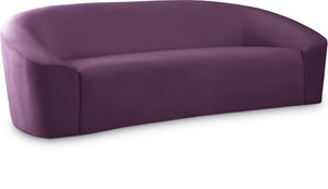 Riley Velvet / Engineered Wood / Foam Contemporary Purple Velvet Sofa - 91" W x 35.5" D x 29.5" H