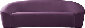 Riley Velvet / Engineered Wood / Foam Contemporary Purple Velvet Sofa - 91" W x 35.5" D x 29.5" H