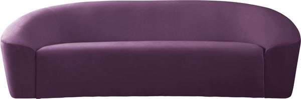 Riley Velvet / Engineered Wood / Foam Contemporary Purple Velvet Sofa - 91" W x 35.5" D x 29.5" H
