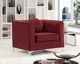 Isabelle Velvet / Engineered Wood / Metal / Foam Contemporary Burgundy Velvet Chair - 38.5" W x 35.5" D x 31" H