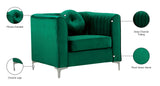 Isabelle Velvet / Engineered Wood / Metal / Foam Contemporary Green Velvet Chair - 38.5" W x 35.5" D x 31" H