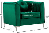 Isabelle Velvet / Engineered Wood / Metal / Foam Contemporary Green Velvet Chair - 38.5" W x 35.5" D x 31" H