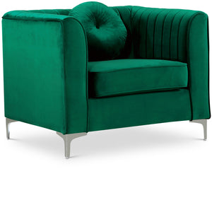 Isabelle Velvet / Engineered Wood / Metal / Foam Contemporary Green Velvet Chair - 38.5" W x 35.5" D x 31" H