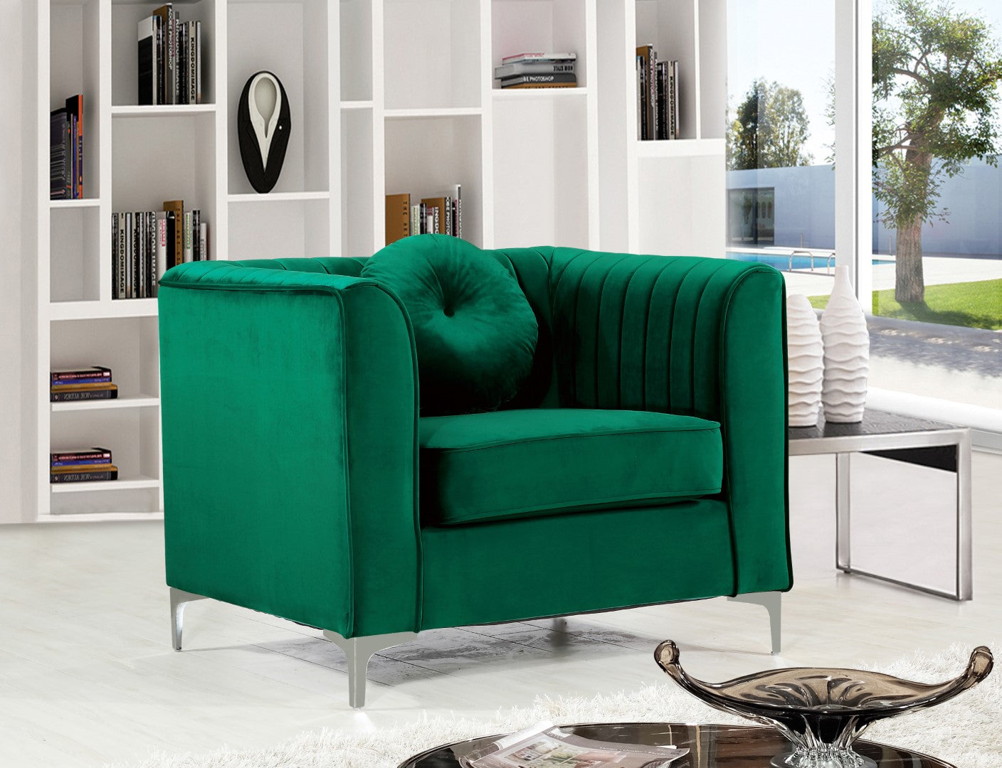 Isabelle Velvet Contemporary Chair - Thumbnail 4