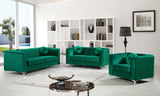 Isabelle Velvet / Engineered Wood / Metal / Foam Contemporary Green Velvet Sofa - 86.5" W x 35.5" D x 31" H