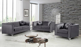 Isabelle Velvet / Engineered Wood / Metal / Foam Contemporary Grey Velvet Loveseat - 62" W x 35.5" D x 31" H