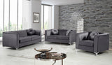 Isabelle Velvet / Engineered Wood / Metal / Foam Contemporary Grey Velvet Sofa - 86.5" W x 35.5" D x 31" H