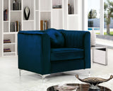 Isabelle Velvet / Engineered Wood / Metal / Foam Contemporary Navy Velvet Chair - 38.5" W x 35.5" D x 31" H