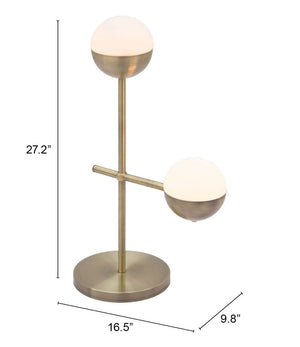 Zuo Modern Waterloo Steel, Glass Modern Commercial Grade Table Lamp Bronze, White Steel, Glass