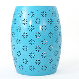 Zula Lace Cut Blue Iron Accent Table