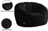 Elijah Velvet / Engineered Wood / Foam Contemporary Black Velvet Chair - 49" W x 34" D x 31" H