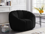 Elijah Velvet / Engineered Wood / Foam Contemporary Black Velvet Chair - 49" W x 34" D x 31" H