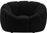 Elijah Velvet / Engineered Wood / Foam Contemporary Black Velvet Chair - 49" W x 34" D x 31" H