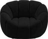 Elijah Velvet / Engineered Wood / Foam Contemporary Black Velvet Chair - 49" W x 34" D x 31" H