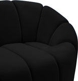 Elijah Velvet / Engineered Wood / Foam Contemporary Black Velvet Chair - 49" W x 34" D x 31" H