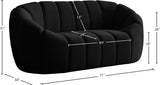 Elijah Velvet / Engineered Wood / Foam Contemporary Black Velvet Loveseat - 71" W x 34" D x 31" H