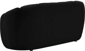 Elijah Velvet / Engineered Wood / Foam Contemporary Black Velvet Loveseat - 71" W x 34" D x 31" H