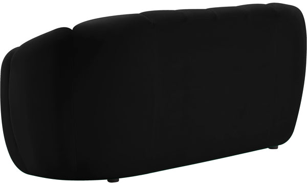 Elijah Velvet / Engineered Wood / Foam Contemporary Black Velvet Loveseat - 71" W x 34" D x 31" H