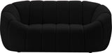 Elijah Velvet / Engineered Wood / Foam Contemporary Black Velvet Loveseat - 71" W x 34" D x 31" H