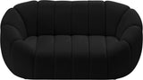 Elijah Velvet / Engineered Wood / Foam Contemporary Black Velvet Loveseat - 71" W x 34" D x 31" H