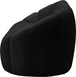 Elijah Velvet / Engineered Wood / Foam Contemporary Black Velvet Loveseat - 71" W x 34" D x 31" H