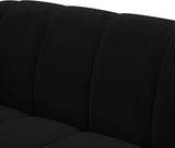 Elijah Velvet / Engineered Wood / Foam Contemporary Black Velvet Loveseat - 71" W x 34" D x 31" H