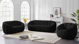 Elijah Velvet / Engineered Wood / Foam Contemporary Black Velvet Loveseat - 71" W x 34" D x 31" H