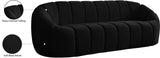 Elijah Velvet / Engineered Wood / Foam Contemporary Black Velvet Sofa - 93.5" W x 34" D x 31" H