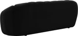 Elijah Velvet / Engineered Wood / Foam Contemporary Black Velvet Sofa - 93.5" W x 34" D x 31" H