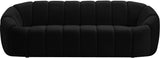 Elijah Velvet / Engineered Wood / Foam Contemporary Black Velvet Sofa - 93.5" W x 34" D x 31" H