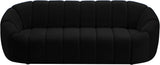 Elijah Velvet / Engineered Wood / Foam Contemporary Black Velvet Sofa - 93.5" W x 34" D x 31" H