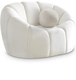 Elijah Velvet / Engineered Wood / Foam Contemporary Cream Velvet Chair - 49" W x 34" D x 31" H