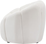 Elijah Velvet / Engineered Wood / Foam Contemporary Cream Velvet Chair - 49" W x 34" D x 31" H