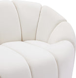 Elijah Velvet / Engineered Wood / Foam Contemporary Cream Velvet Chair - 49" W x 34" D x 31" H