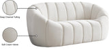 Elijah Velvet / Engineered Wood / Foam Contemporary Cream Velvet Loveseat - 71" W x 34" D x 31" H