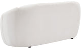 Elijah Velvet / Engineered Wood / Foam Contemporary Cream Velvet Loveseat - 71" W x 34" D x 31" H