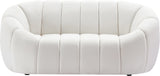 Elijah Velvet / Engineered Wood / Foam Contemporary Cream Velvet Loveseat - 71" W x 34" D x 31" H