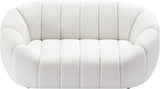 Elijah Velvet / Engineered Wood / Foam Contemporary Cream Velvet Loveseat - 71" W x 34" D x 31" H