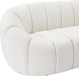 Elijah Velvet / Engineered Wood / Foam Contemporary Cream Velvet Loveseat - 71" W x 34" D x 31" H