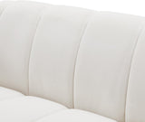 Elijah Velvet / Engineered Wood / Foam Contemporary Cream Velvet Loveseat - 71" W x 34" D x 31" H