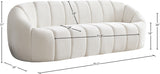 Elijah Velvet / Engineered Wood / Foam Contemporary Cream Velvet Sofa - 93.5" W x 34" D x 31" H