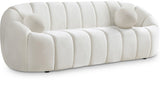 Elijah Velvet / Engineered Wood / Foam Contemporary Cream Velvet Sofa - 93.5" W x 34" D x 31" H