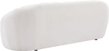 Elijah Velvet / Engineered Wood / Foam Contemporary Cream Velvet Sofa - 93.5" W x 34" D x 31" H