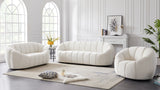 Elijah Velvet / Engineered Wood / Foam Contemporary Cream Velvet Sofa - 93.5" W x 34" D x 31" H