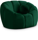 Elijah Velvet / Engineered Wood / Foam Contemporary Green Velvet Chair - 49" W x 34" D x 31" H