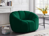 Elijah Velvet / Engineered Wood / Foam Contemporary Green Velvet Chair - 49" W x 34" D x 31" H