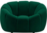 Elijah Velvet / Engineered Wood / Foam Contemporary Green Velvet Chair - 49" W x 34" D x 31" H