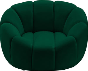 Elijah Velvet / Engineered Wood / Foam Contemporary Green Velvet Chair - 49" W x 34" D x 31" H