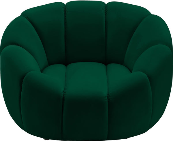 Elijah Velvet / Engineered Wood / Foam Contemporary Green Velvet Chair - 49" W x 34" D x 31" H